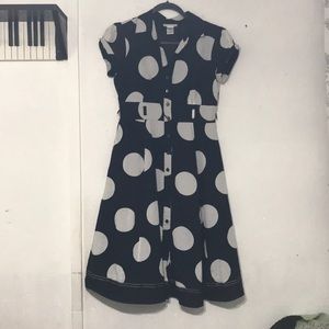 Black and White Polka Dot Dress With Pockets!!!!